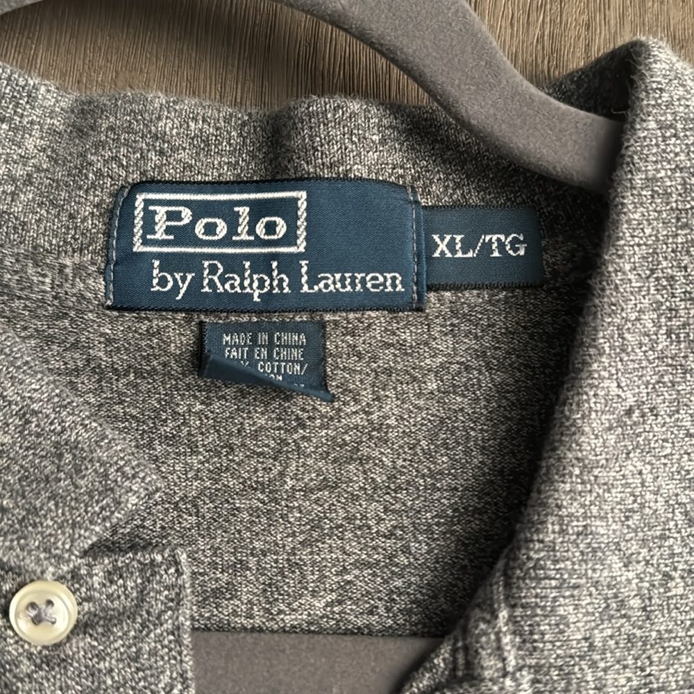 Grey & Black Polo By Ralph Lauren. Size XL. Red Polo Horse. Nice. - Picture 2 of 3